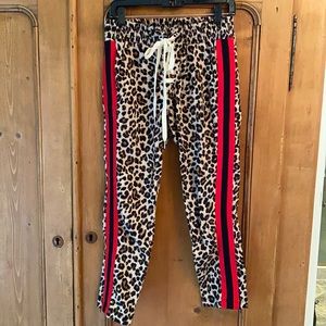 Bandier for Veronica Beard leopard joggers, size small